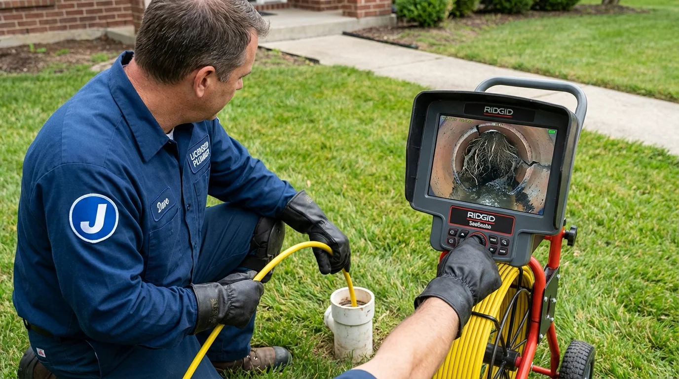 Sewer camera inspection being performed by Johns Plumbing LLC in Barnwell