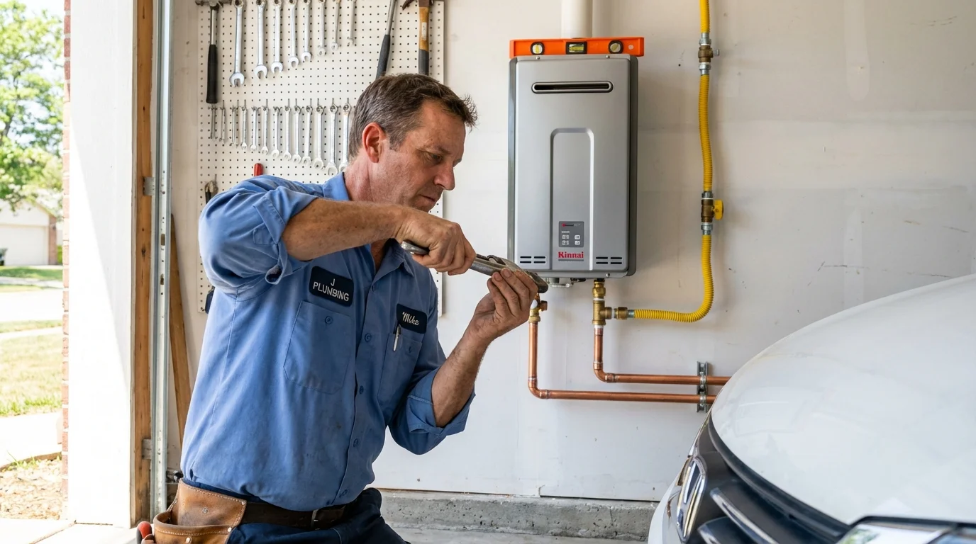 Tankless water heater installation by a Johns Plumbing LLC plumber in Barnwell